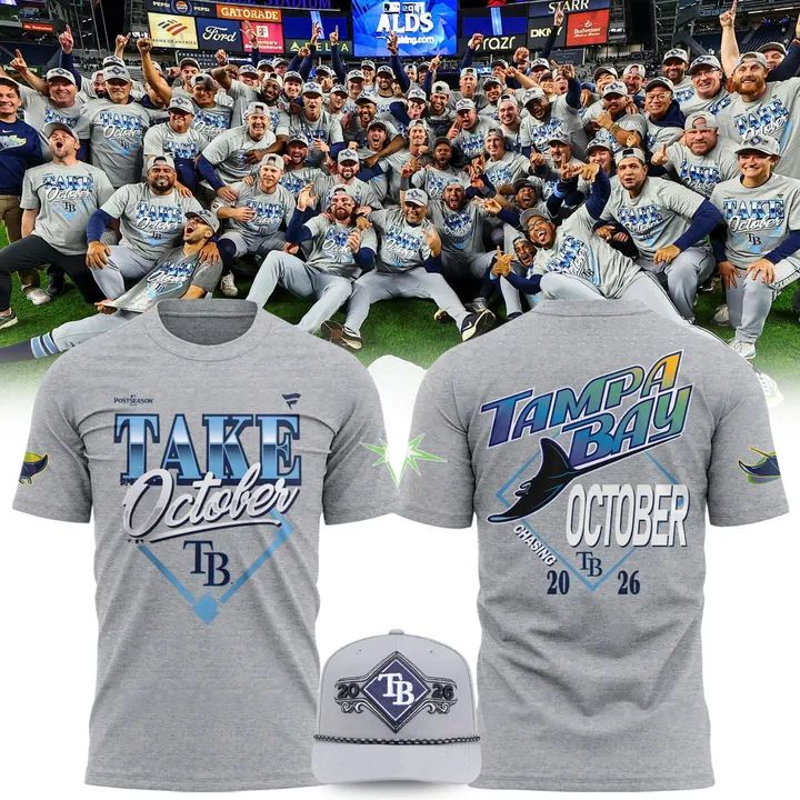 Limited edition Tampa Bay Rays Gray 2026 MLB Division Series Champions Distressed Locker Room Take October T-Shirt.
