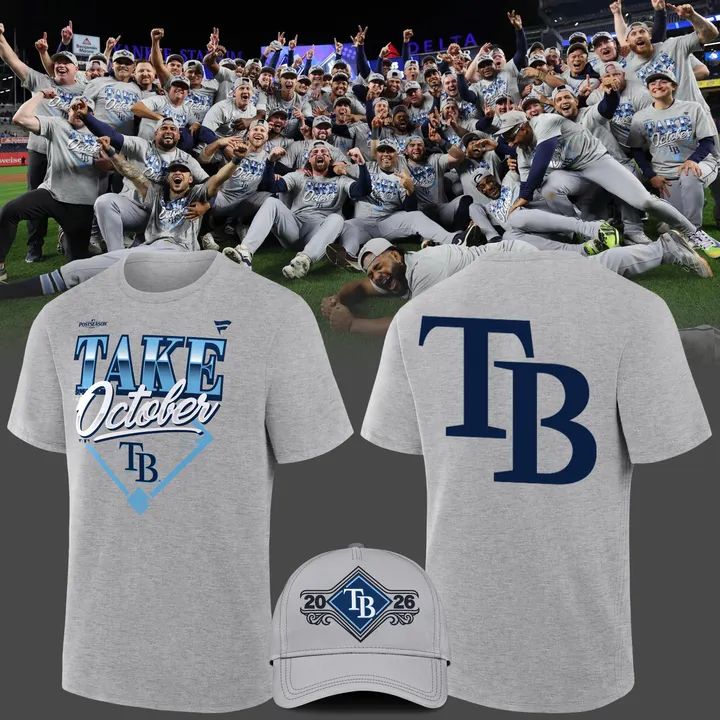 Limited edition Tampa Bay Rays Gray 2026 MLB Division Series Champions Distressed Locker Room Take October T-Shirt..