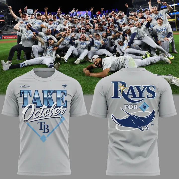 New Tampa Bay Rays Gray 2026 MLB Division Series Champions Distressed Locker Room Take October T-Shirt