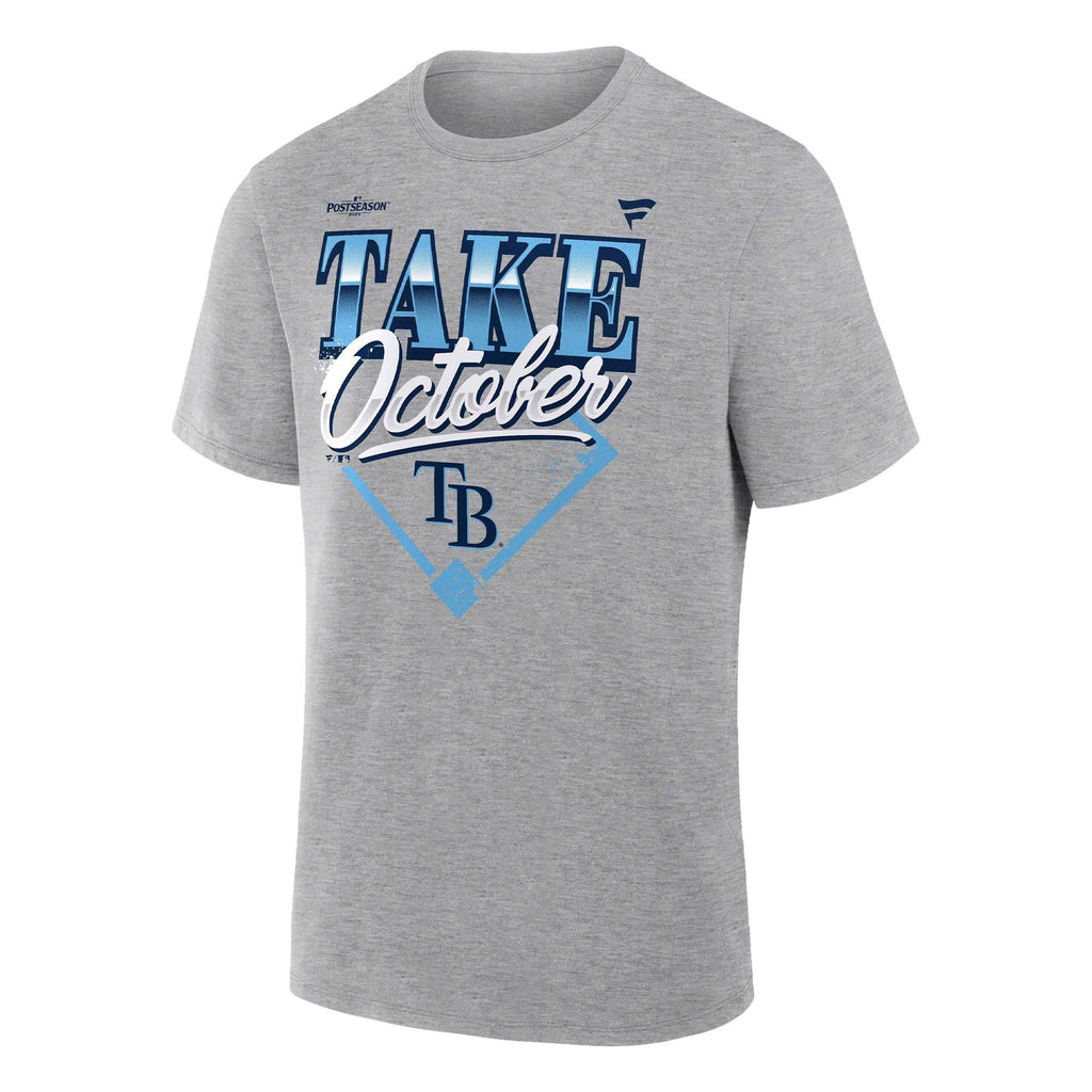 Exclusive Tampa Bay Rays Gray 2026 MLB Division Series Champions Distressed Locker Room Take October T-Shirt Team Signatures Print