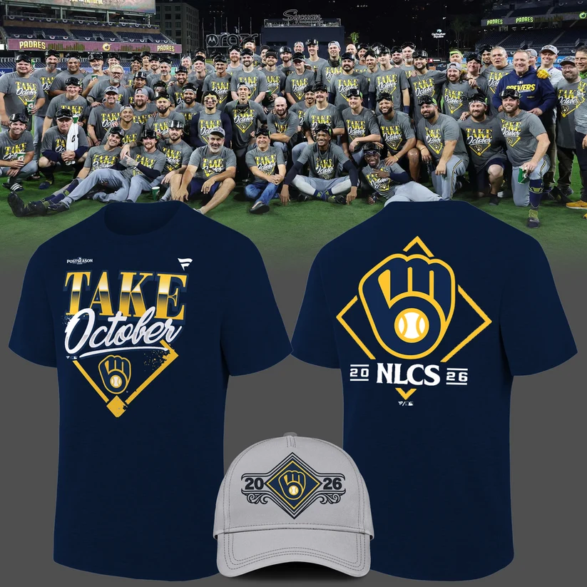 01.12. Milwaukee Brewers 2026 MLB Division Series Champions Distressed Locker Room Take October T-Shirt