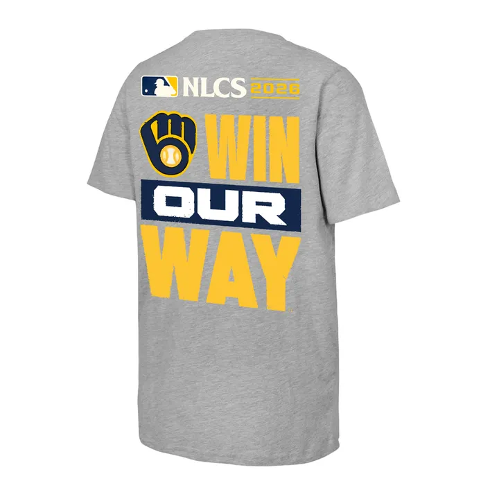 01.28. Milwaukee Brewers Gray 2026 MLB Division Series Champions Distressed Take October T-Shirt