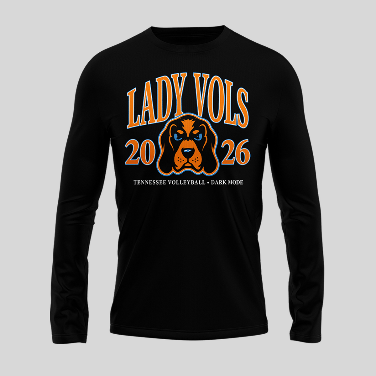 01.Tennessee Lady Volunteers volleyball Dark Mode Long Tee