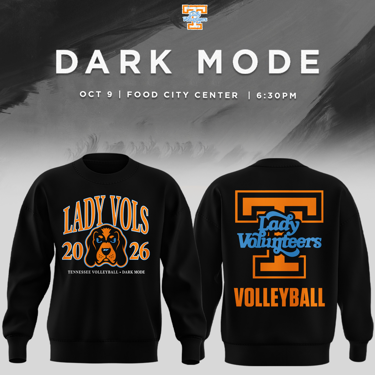 Tennessee Lady Volunteers volleyball Dark Mode SWEATSHIRT