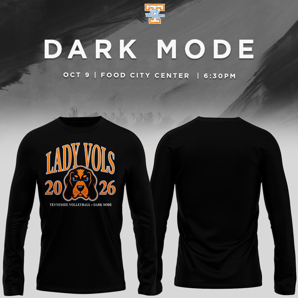 01.Tennessee Lady Volunteers volleyball Dark Mode Long Tee