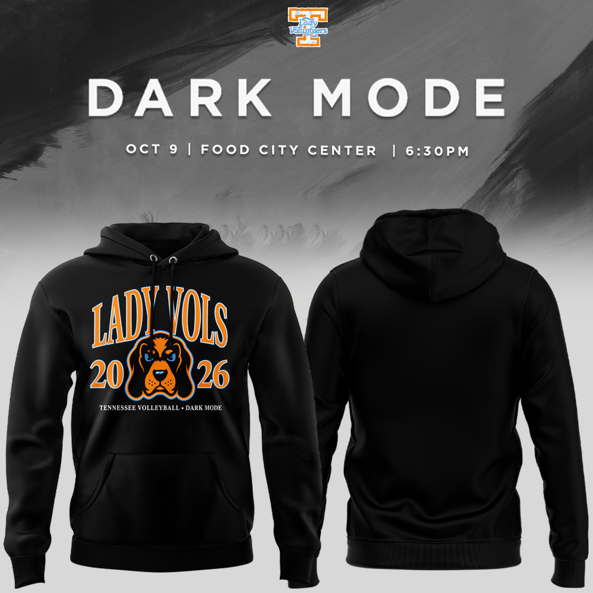 01.Tennessee Lady Volunteers volleyball Dark Mode Hoodie