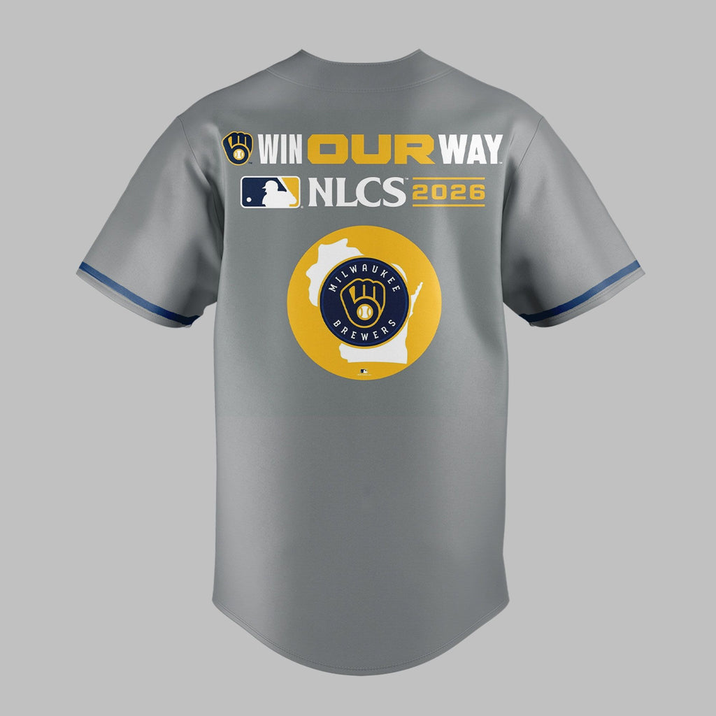 01.08. Jersey Milwaukee Brewers Take October - NL Central Division Champions 2026 Baseball Jersey