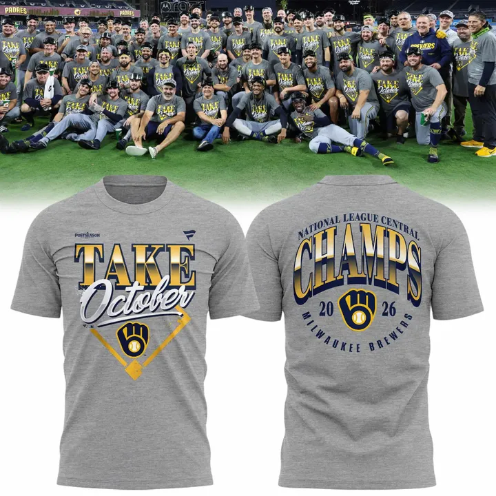 01.11. Limited Milwaukee Brewers NL Central Division Champions 2026 T-Shirt