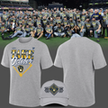 01.34. Milwaukee Brewers Gray 2026 MLB Division Series Champions Take October T-Shirt