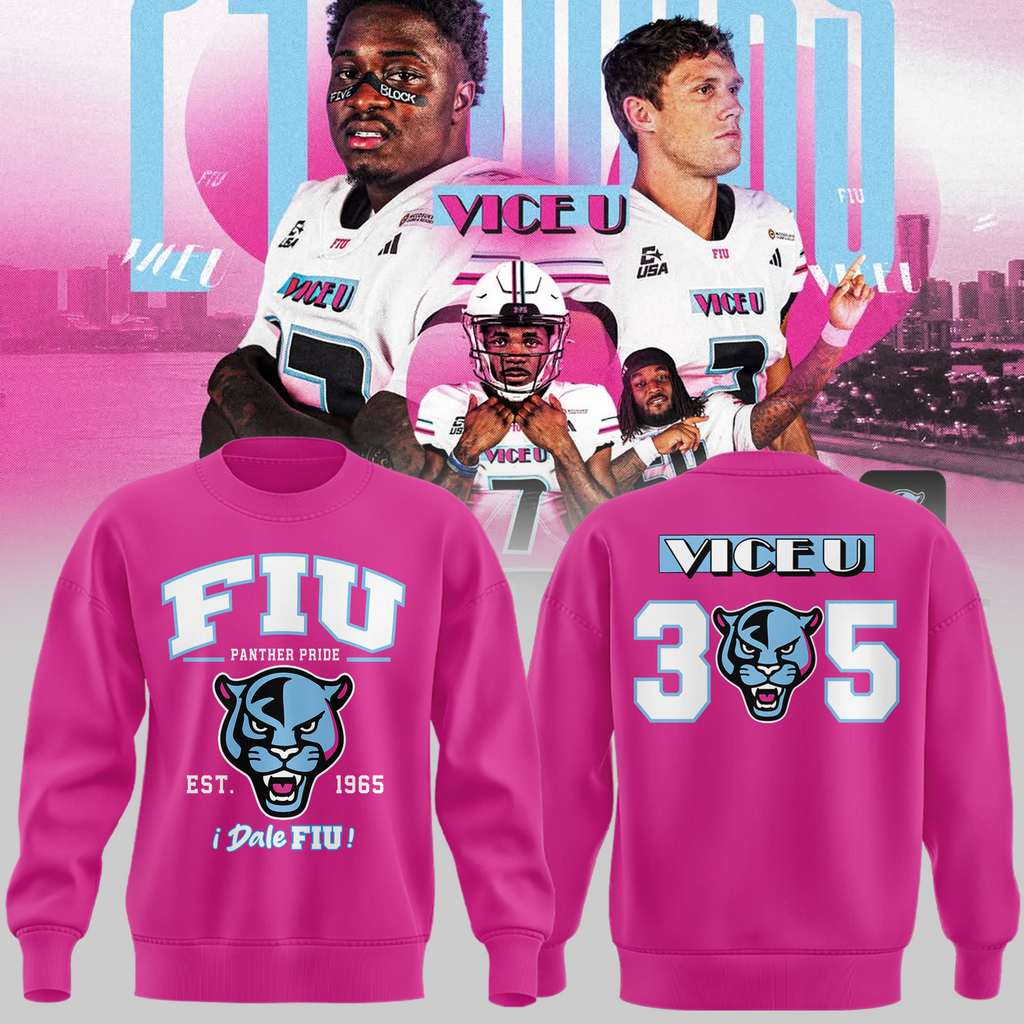 New 2026 Pink Sweatshirt FIU Panthers football