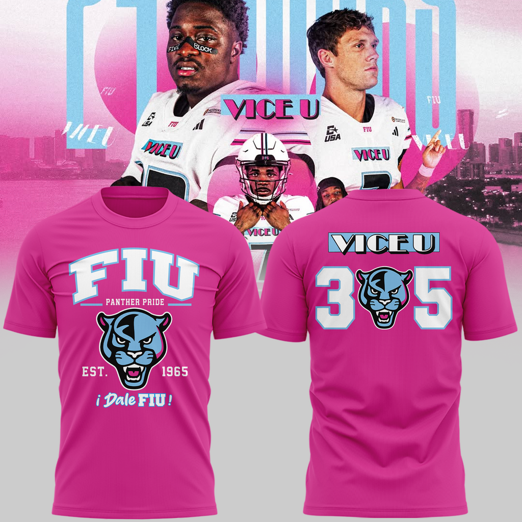 New 2026 Pink T-Shirt FIU Panthers football