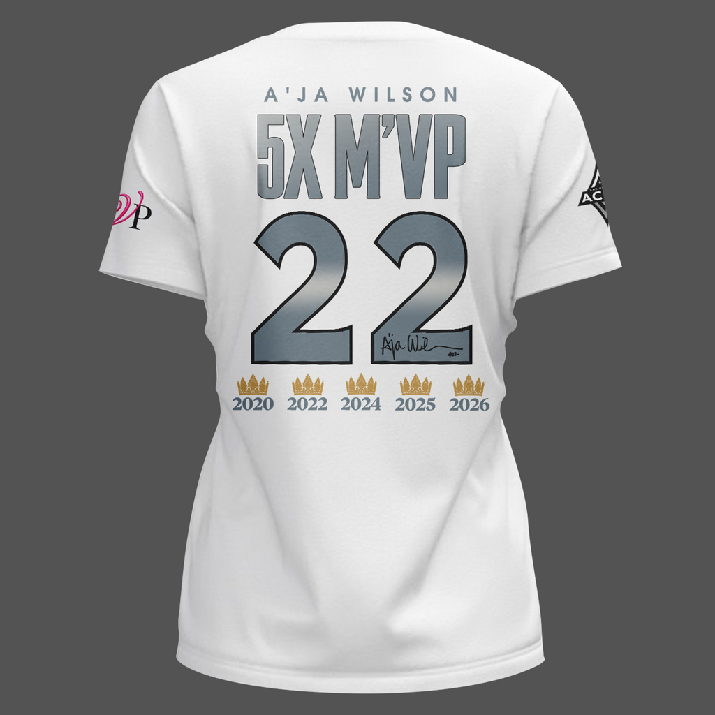 (Women) Limited edition A’ja Wilson 5X M'VP T-shirt - white