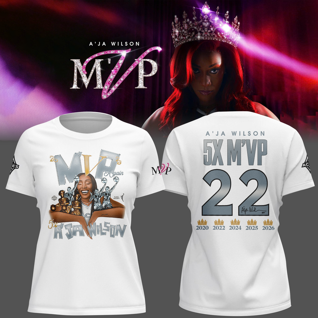 (Women) Limited edition A’ja Wilson 5X M'VP T-shirt - white