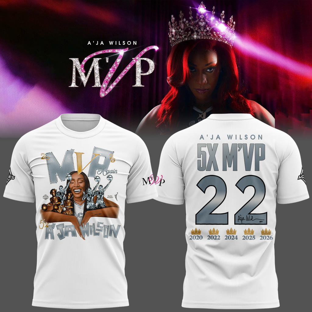 Limited edition A’ja Wilson 5X M'VP T-shirt - white
