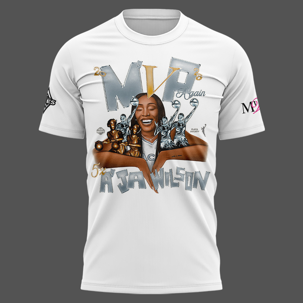 Limited edition A’ja Wilson 5X M'VP T-shirt - white