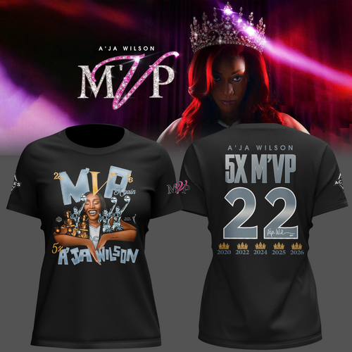 (Women) Limited edition A’ja Wilson 5X M'VP T-shirt - Black