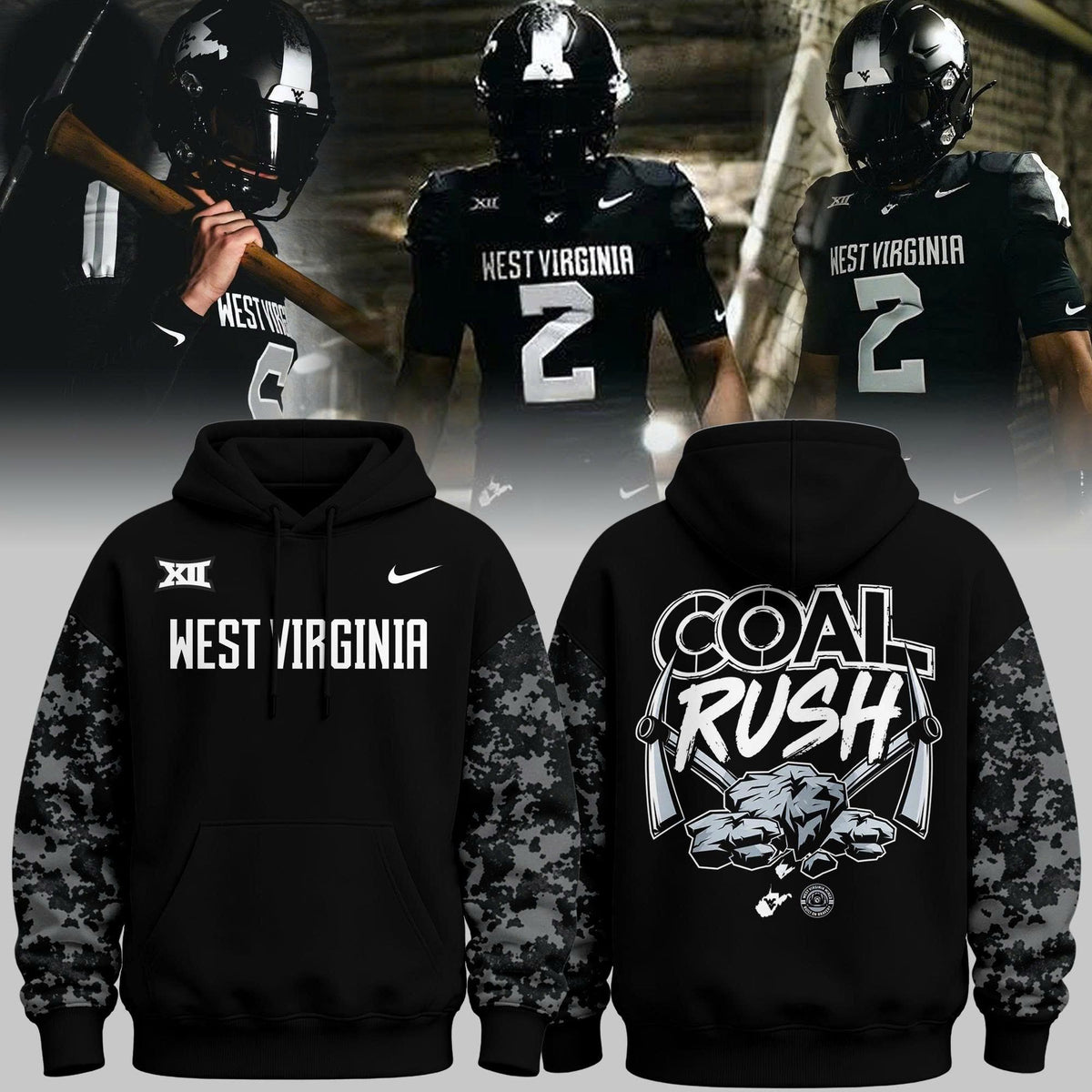 Exclusive Hoodie uniform "Coal Rush" West Virginia Football