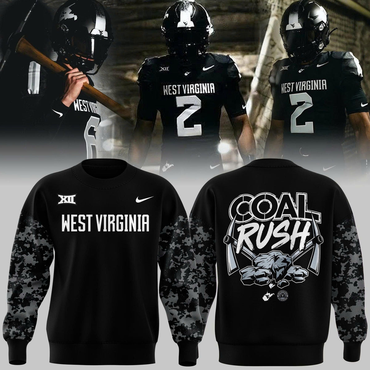 Exclusive Sweatshirt uniform "Coal Rush" West Virginia Football