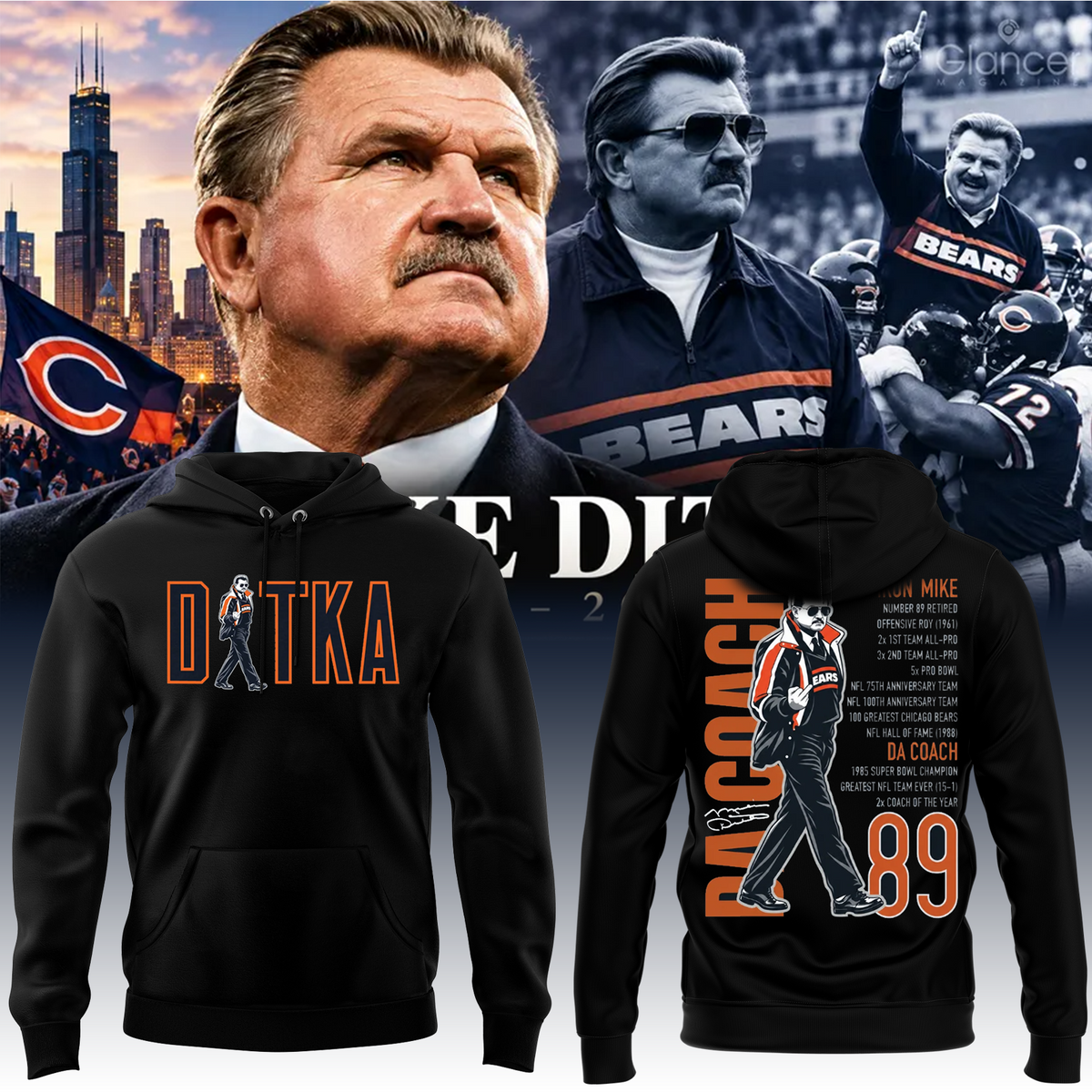 Mike Ditka Chicago Bears In Loving Memory Limited Edition T-Shirt