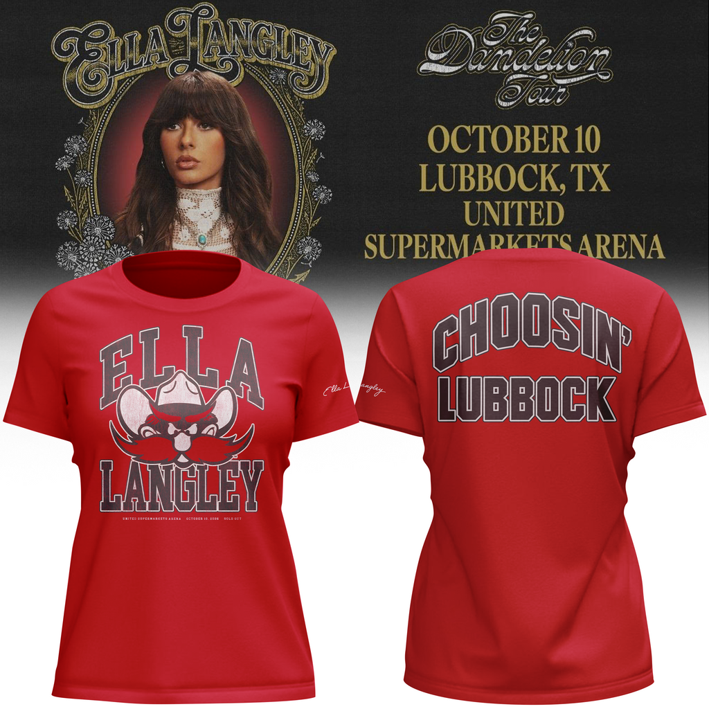 (Women)Texas Tech Red Raiders x Ella Langley-The Dandelion Tour 2026 T-shirt