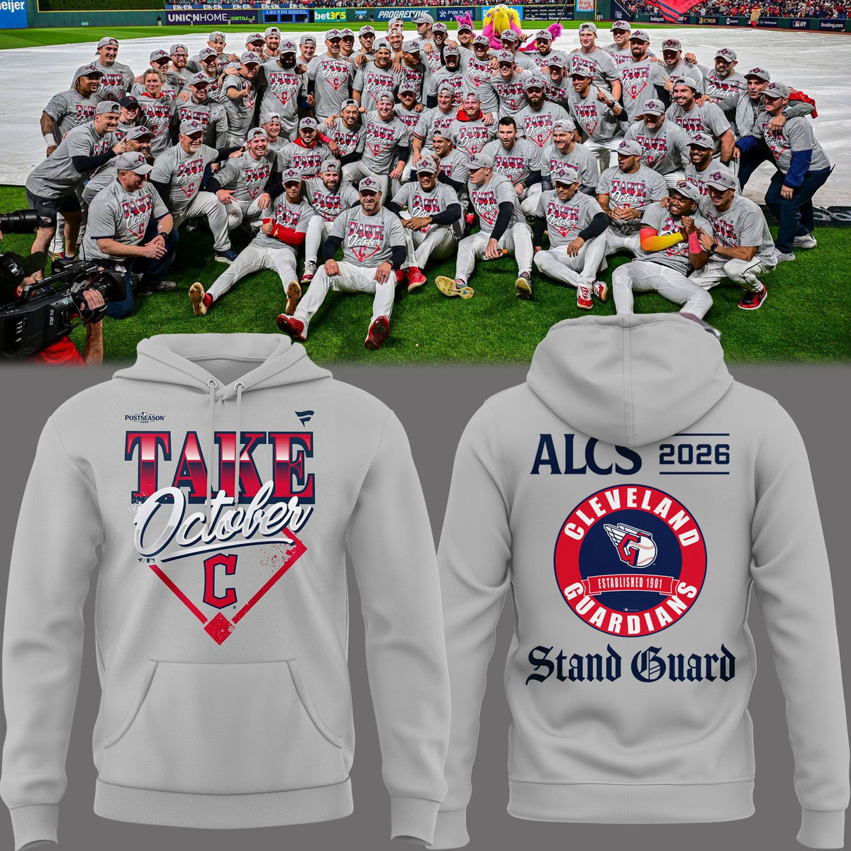 01.08. Hoodie Cleveland Guardians Stand Guard - ALCS Bound — Postseason 2026 Hoodie