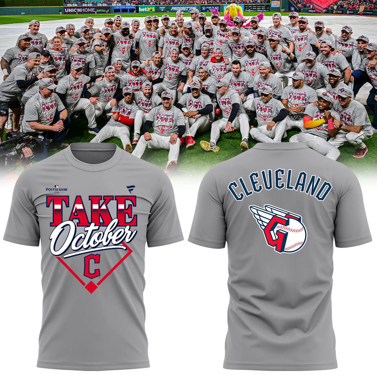 Limited Edition Cleveland Guardians MLB Division Series Champions Distressed Locker Room Take October T-shirt