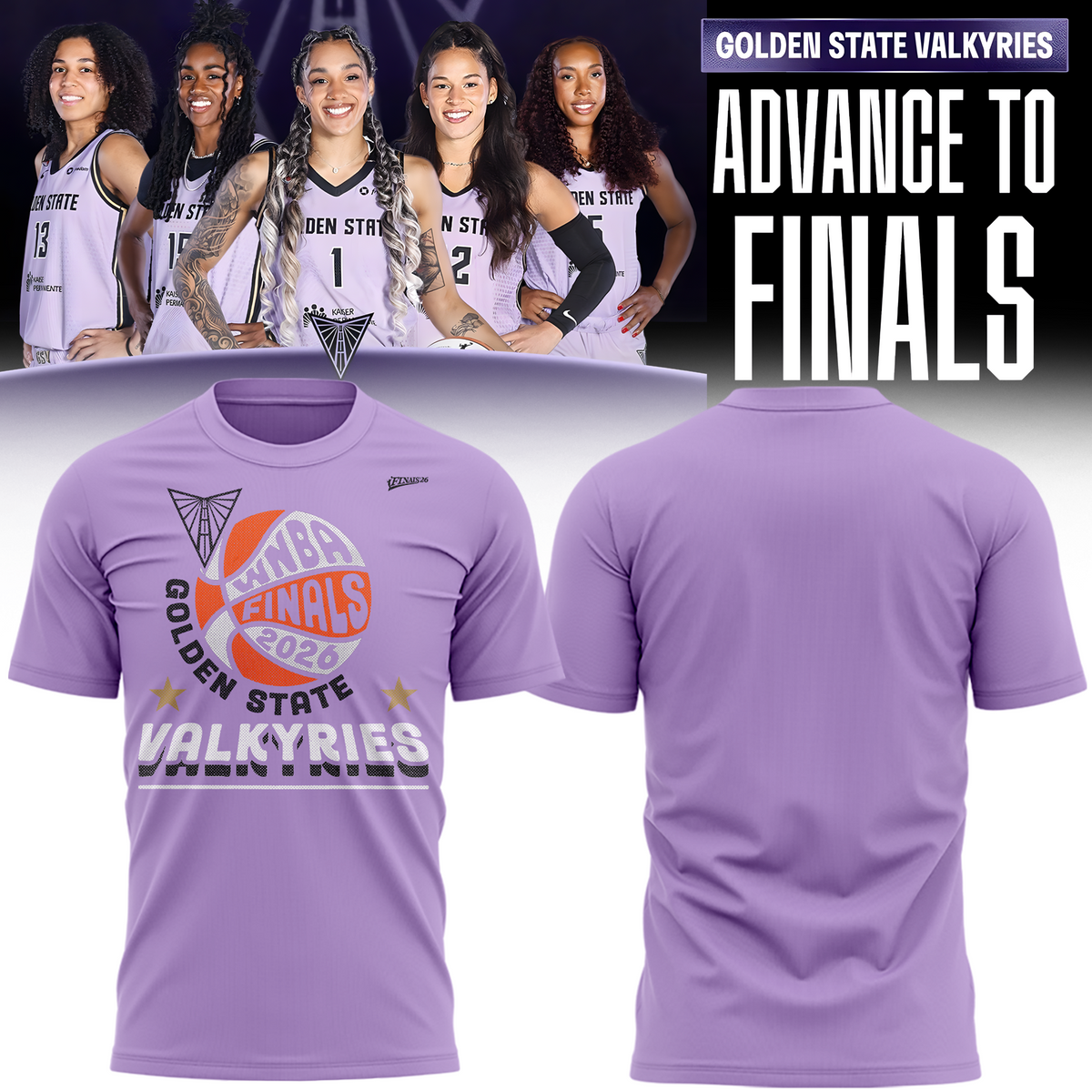 04.Limited edition Golden State Valkyries 2026 WNBA Finals T-Shirt - Violet
