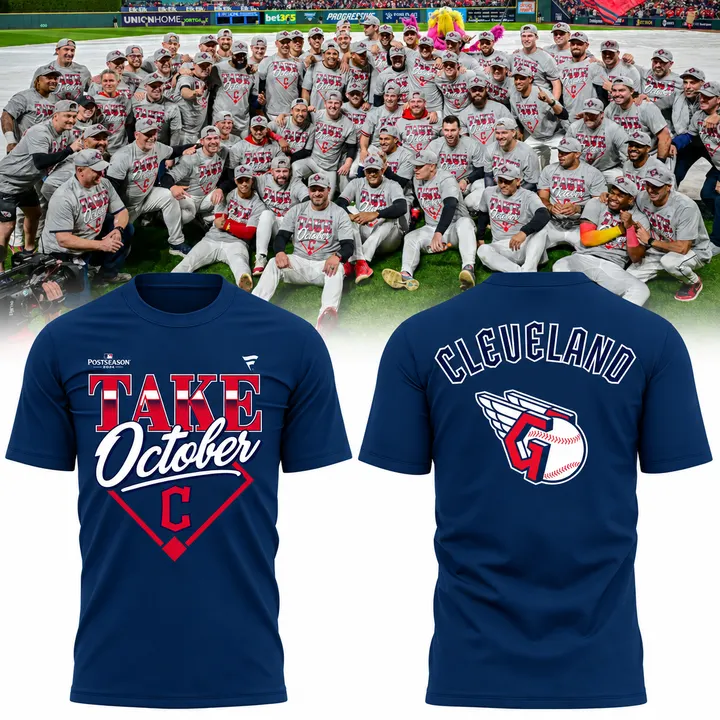 01.64. Navy Shirt Take October Cleveland Guardians 2026 T-Shirt
