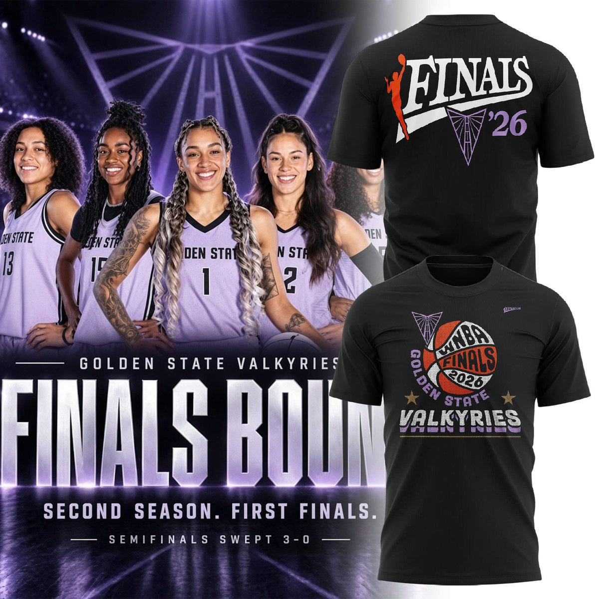 Unisex Black Golden State Valkyries 2026 Final Special T-shirt