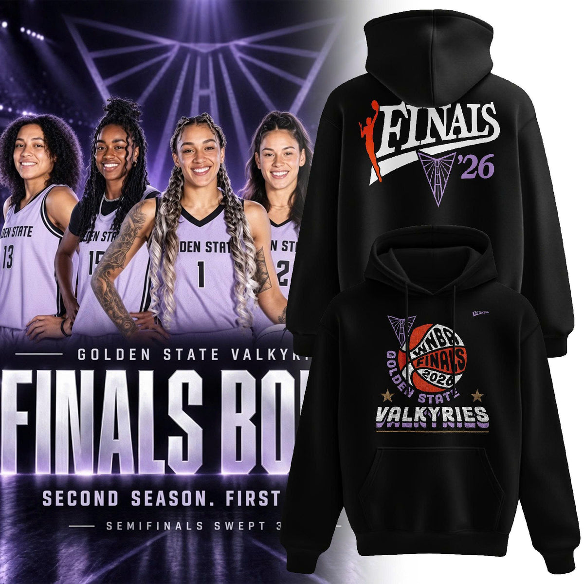 Unisex Black Golden State Valkyries 2026 Final Special Hoodie