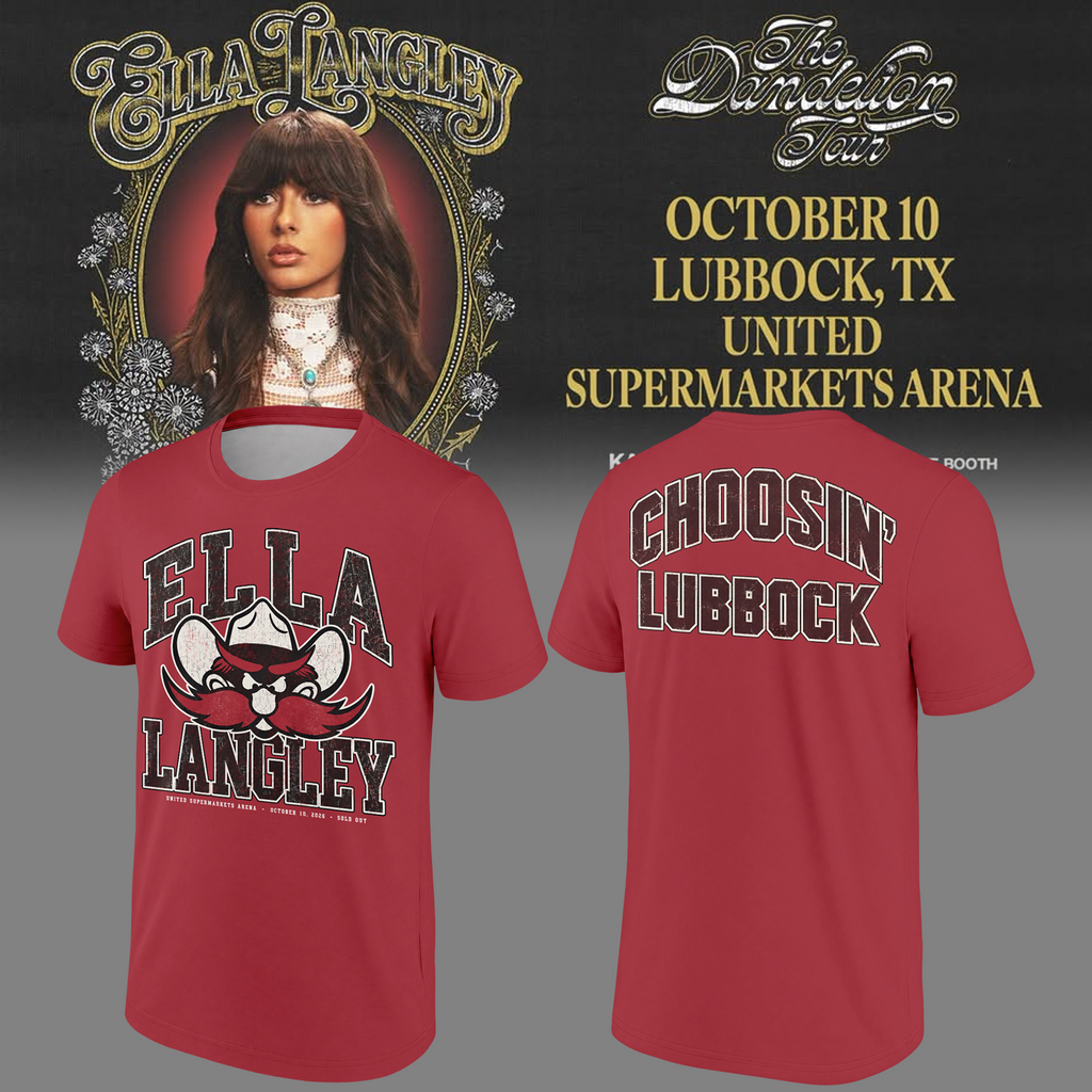 Exclusive T-Shirt Ella Langley x Texas Tech "The Dandelion Tour"