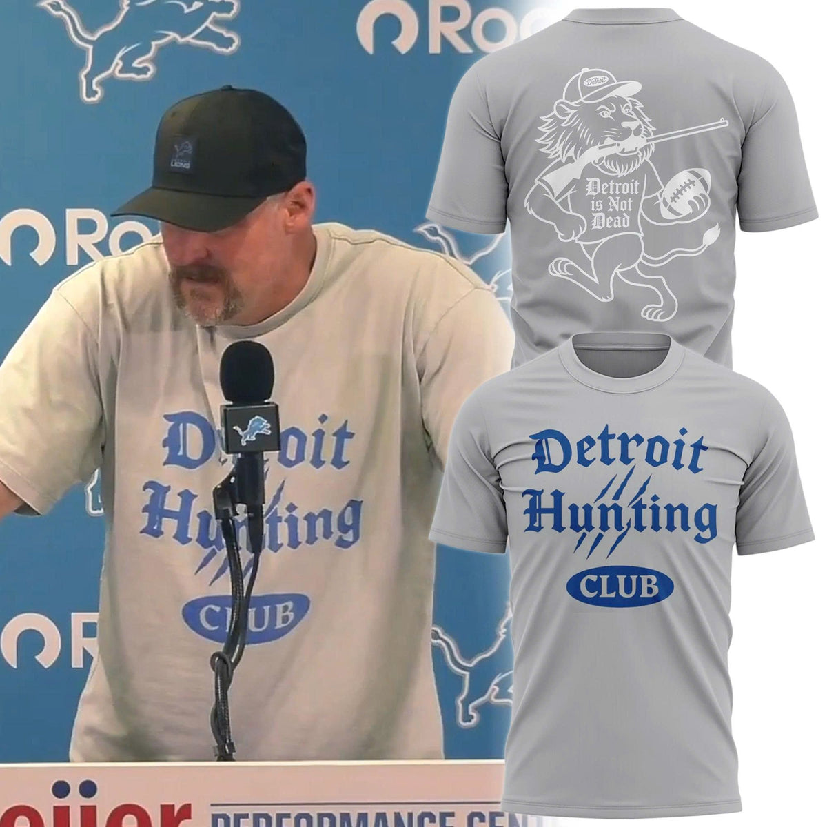 Coach Dan Campbell Detroit Hunting Club T-shirt