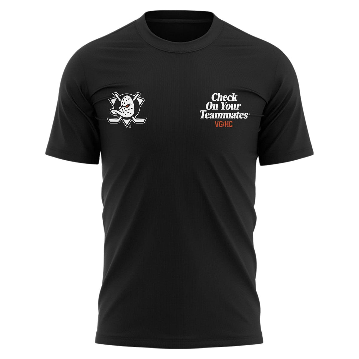 Unisex Black Anaheim Ducks "Check On Your Teammates" T-shirt