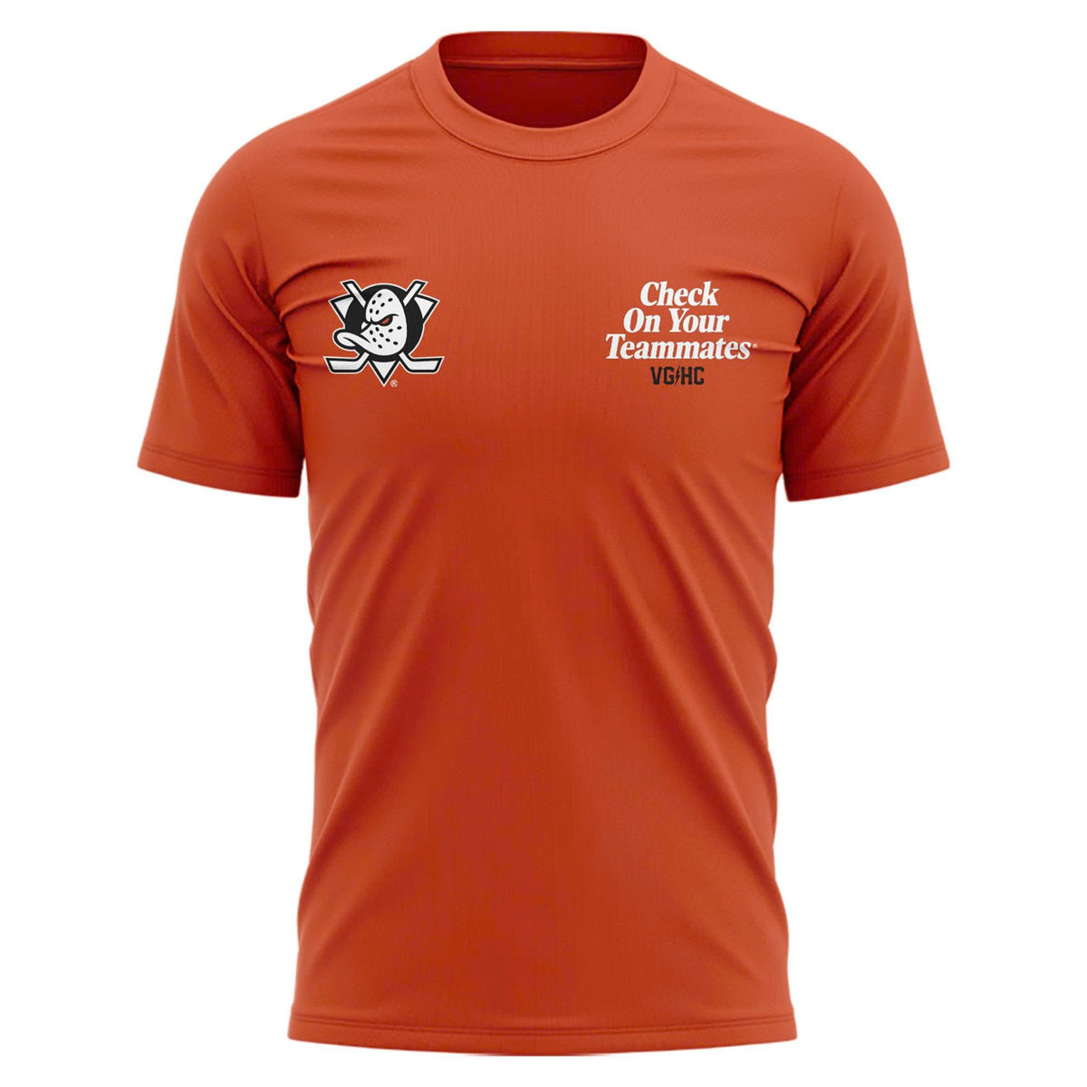 Unisex Orange Anaheim Ducks "Check On Your Teammates" T-shirt