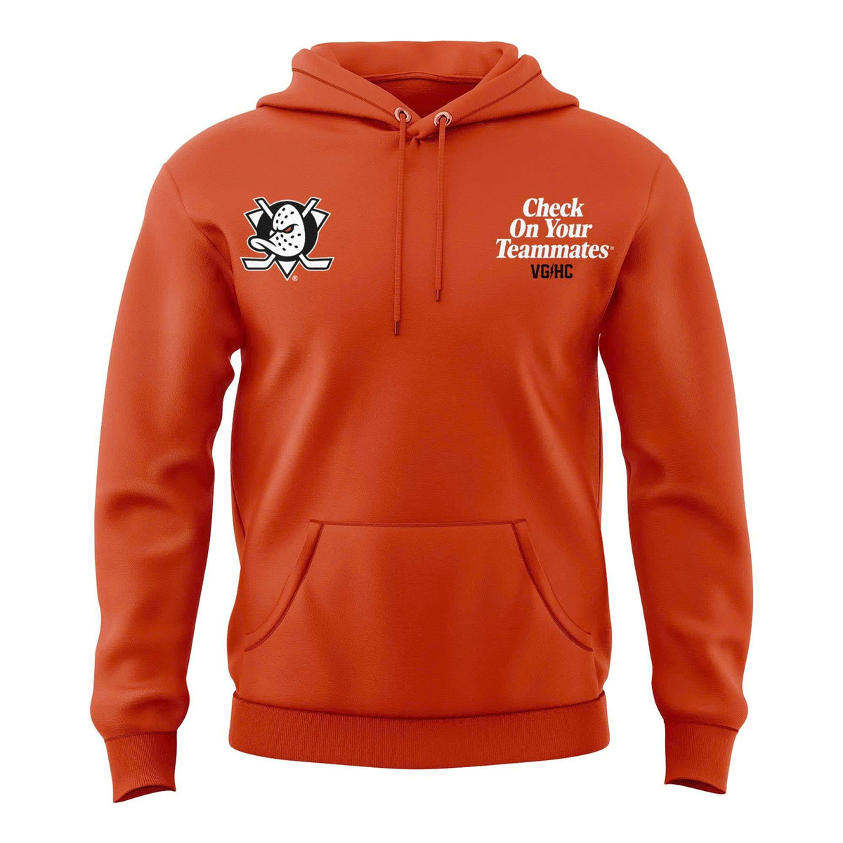 Unisex Orange Anaheim Ducks "Check On Your Teammates" Hoodie