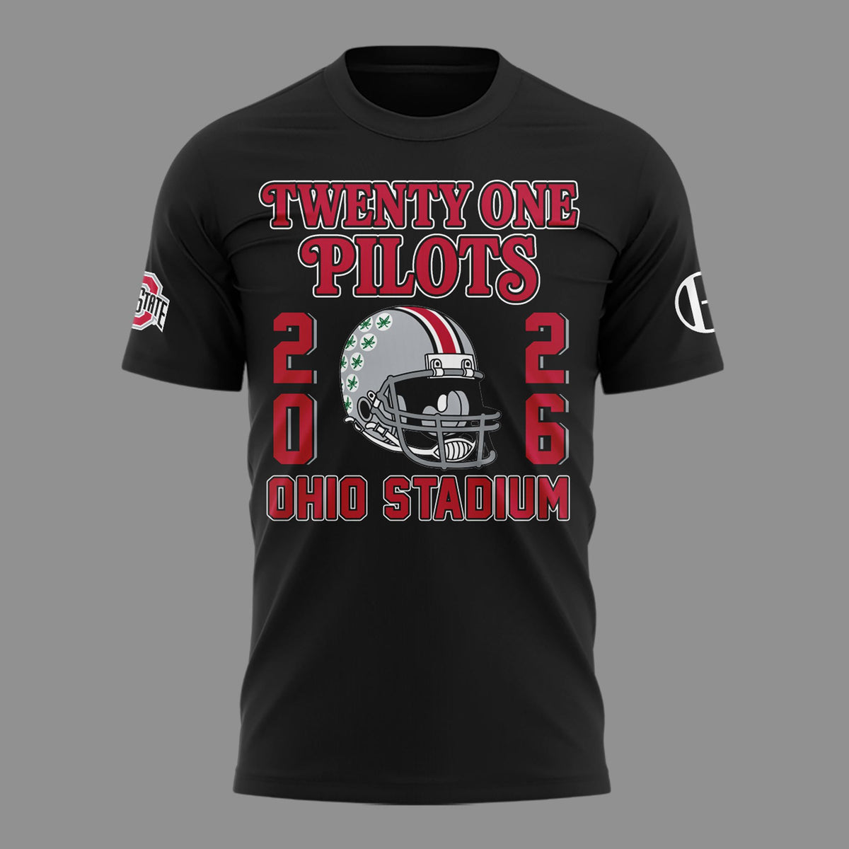 01.06. Black Shirt Twenty One Pilots x Ohio State Buckeyes Football T-Shirt