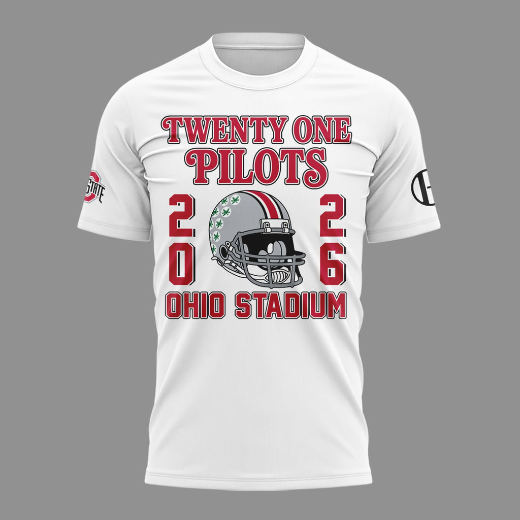 01.12. White Shirt Twenty One Pilots x Ohio State Buckeyes Football T-Shirt