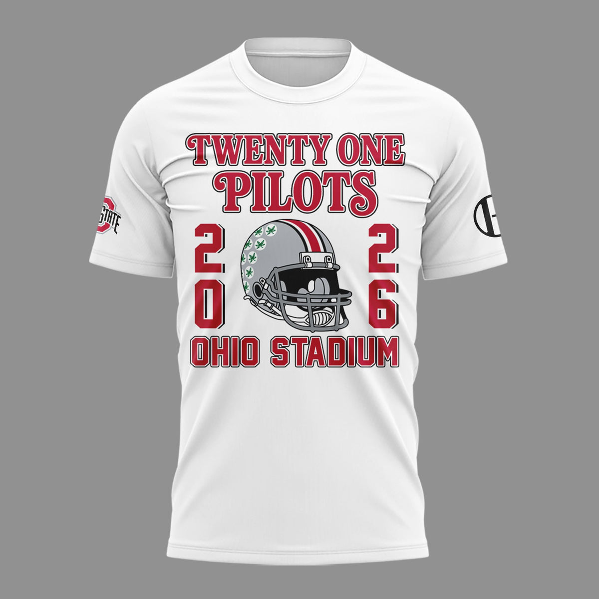 01.12. White Shirt Twenty One Pilots x Ohio State Buckeyes Football T-Shirt