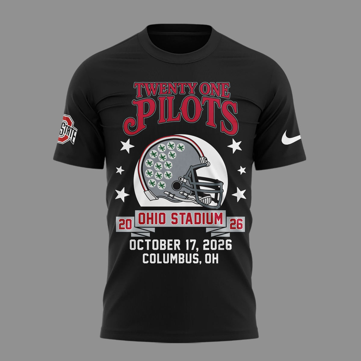 01.50. Black Shirt Twenty One Pilots x Ohio State Football - Ohio Stadium October 17 2026 T-Shirt