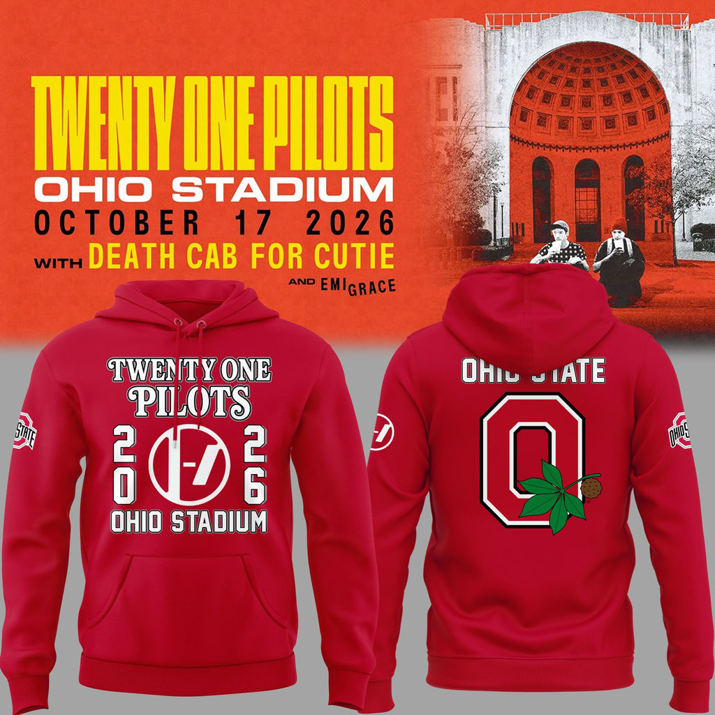 01.42. Hoodie Twenty One Pilots x Ohio State Buckeyes Football - Ohio Stadium October 17 2026 Red Hoodie