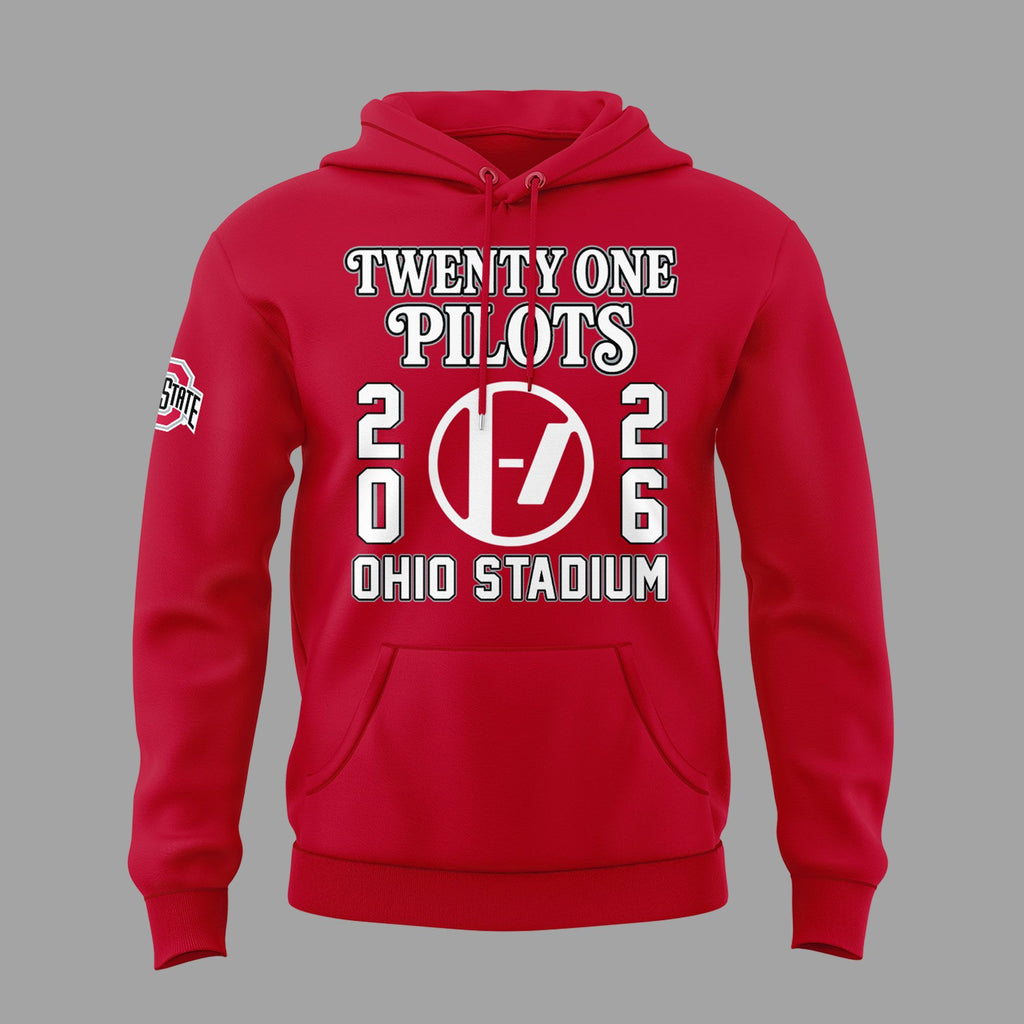 01.42. Hoodie Twenty One Pilots x Ohio State Buckeyes Football - Ohio Stadium October 17 2026 Red Hoodie