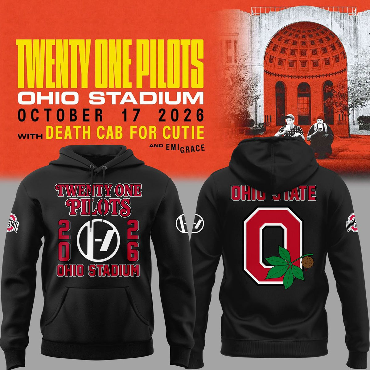 Hoodie Twenty One Pilots x Ohio State Buckeyes Football - Ohio Stadium October 17 2026 Hoodie