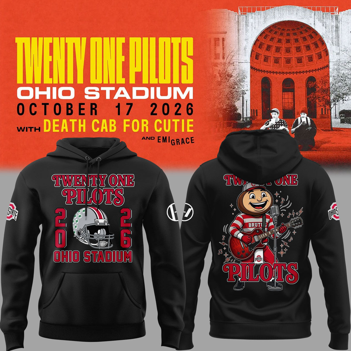 01.52. Twenty One Pilots Live From Ohio Stadium Black Hoodie