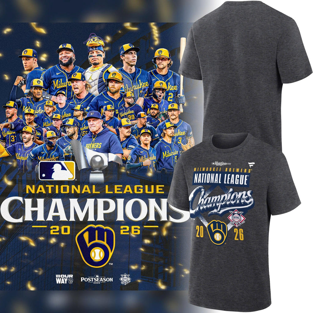 Limited Edition 2026 Milwaukee Brewers National League Champions Locker Room T-Shirt!