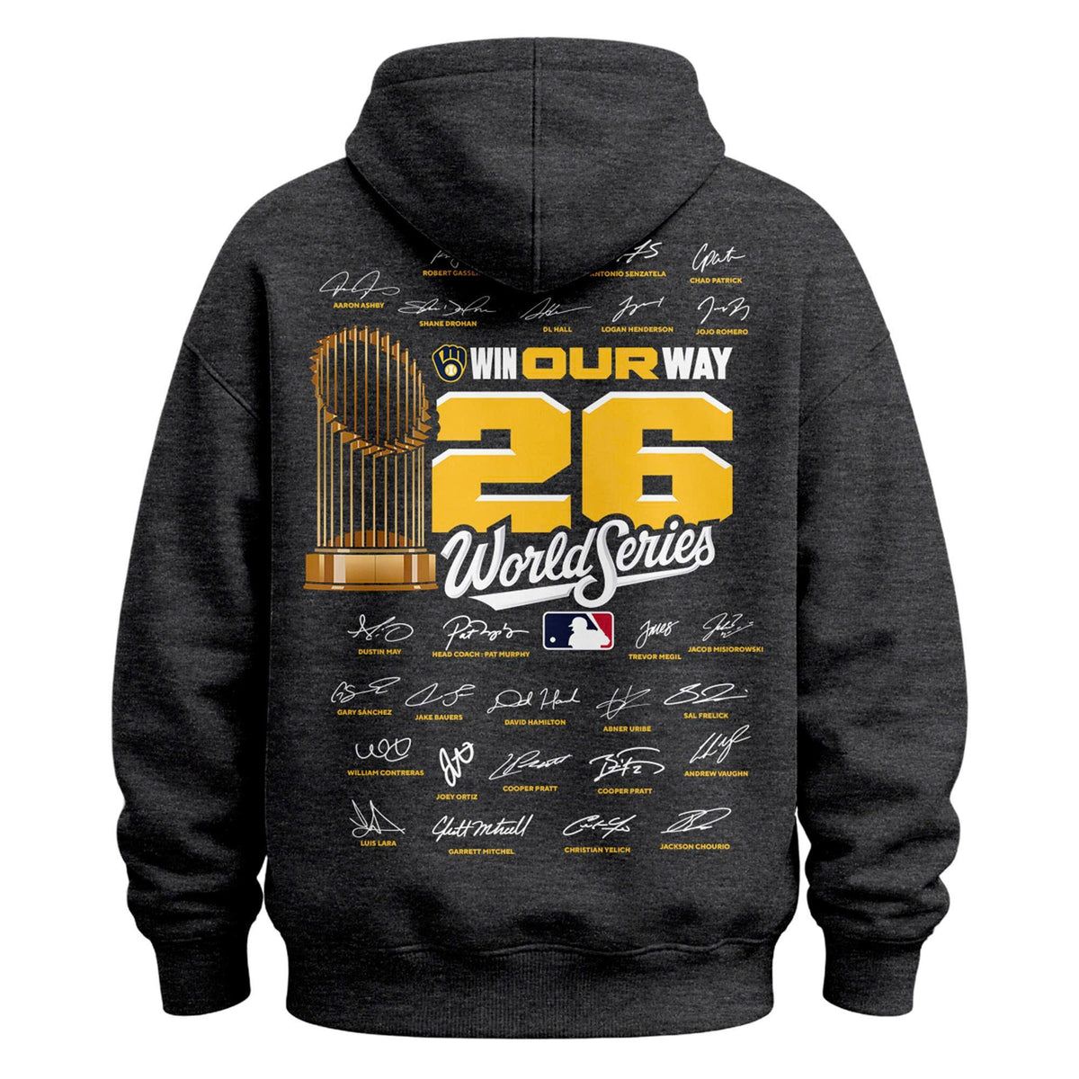 Limited Edition Hoodie 2026 Milwaukee Brewers National League Champions Locker Room Team Signatures Print