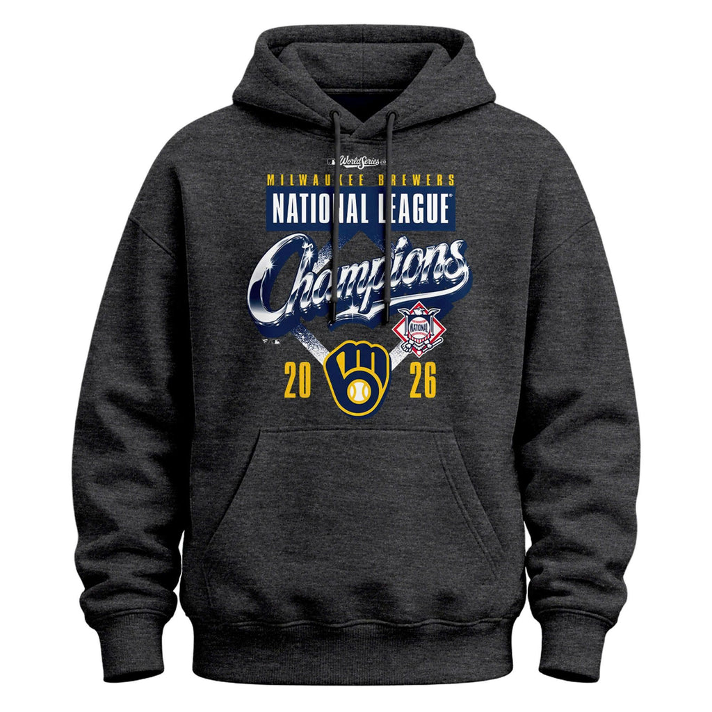 Limited Edition Hoodie 2026 Milwaukee Brewers National League Champions Locker Room Team Signatures Print