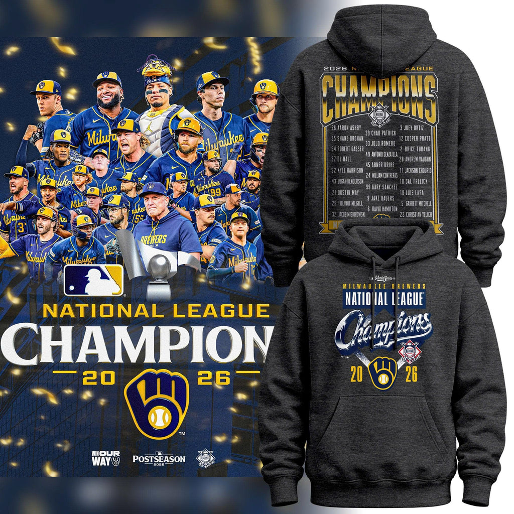 Limited Edition Hoodie Milwaukee Brewers 2026 National League Champions Locker Room