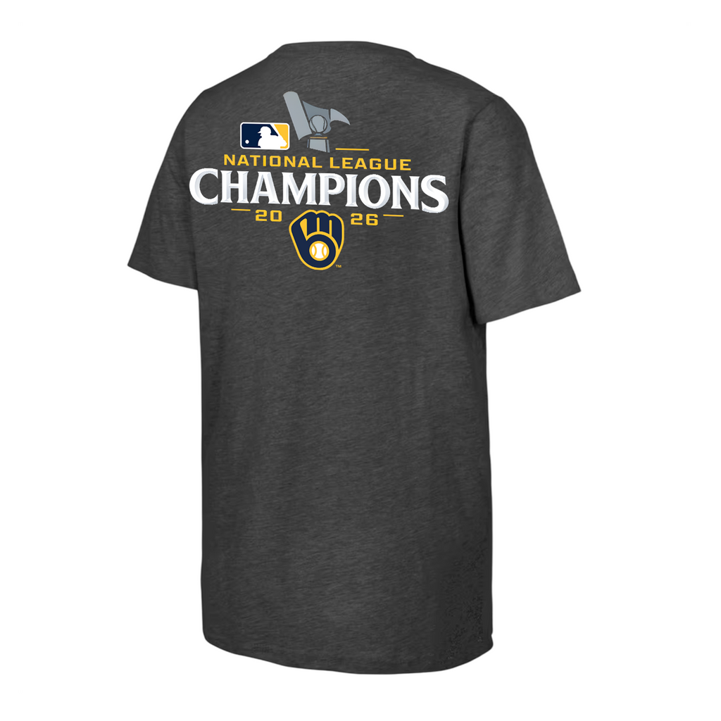 Milwaukee Brewers 2026 National League Champions T-Shirt - Heather Charcoal