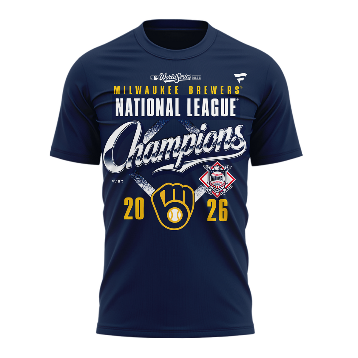 01.VIP.Milwaukee Brewers 2026 National League Champions T-Shirt