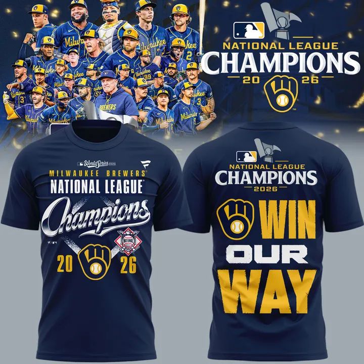 Limited Edition 2026 Milwaukee Brewers National League Champions Locker Room T-Shirt Navy
